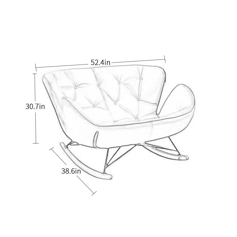Chaise berçante double Nordic, Orange, Noir