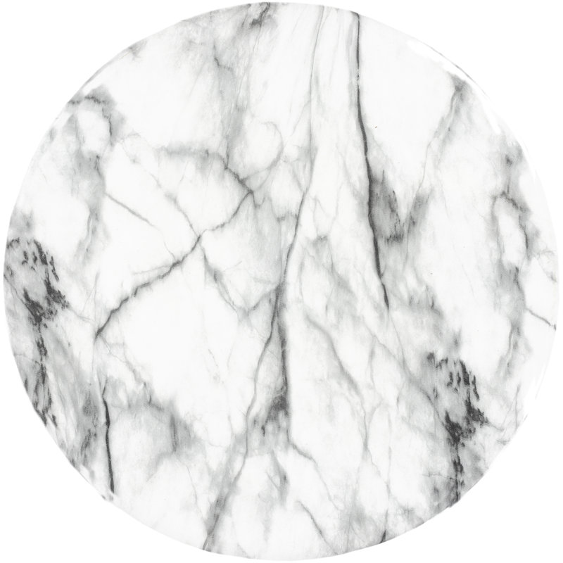 Ceramic Accent Stool, Gray/White