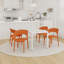 Chaise d'appoint en polypropylène orange tropical - conception une pièce pour une utilisation intérieure et extérieure avec longue table blanche moderne de 55 pouces - intérieur / extérieur - plateau de table en PP léger avec métal-208677375