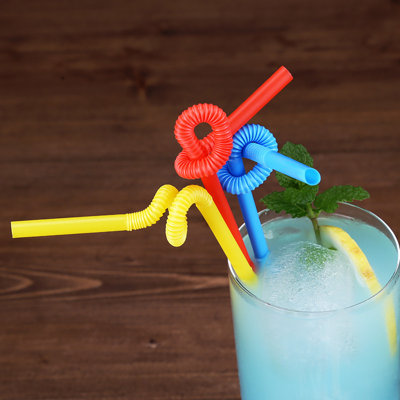 a eyedropper Straws Disposable Individual Packaging Children's Food-grade Plastic Special Change Can Be Bent Colourful Art Straws 100pc