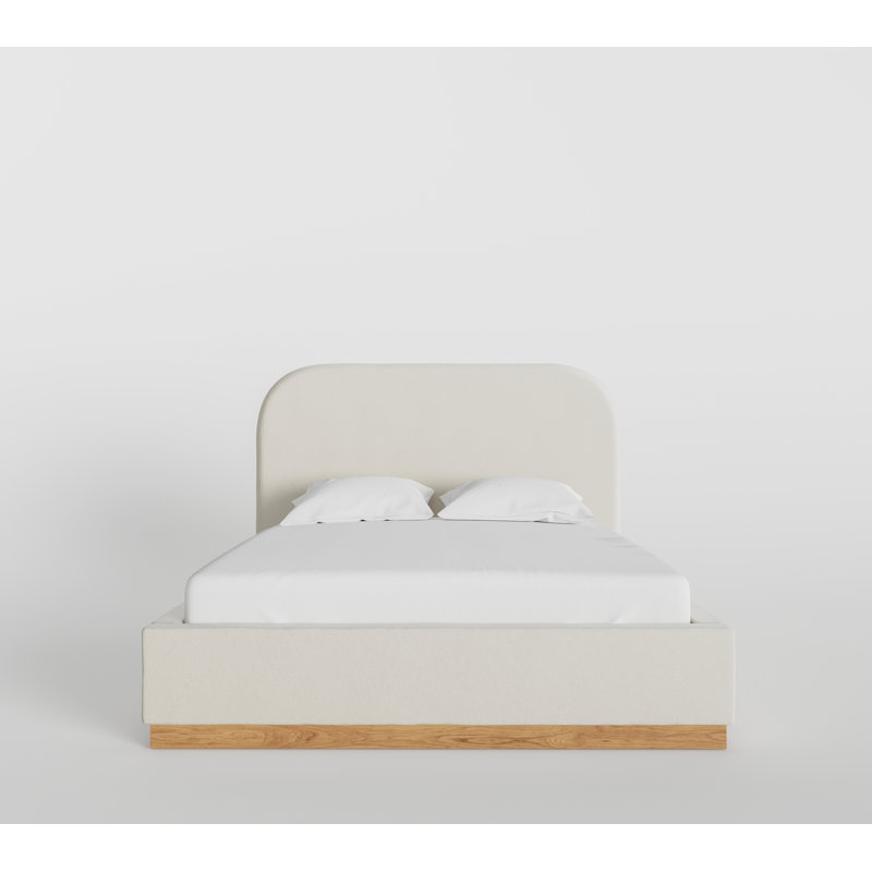 Lit tapissier grand blanc Blanca, Grand lit