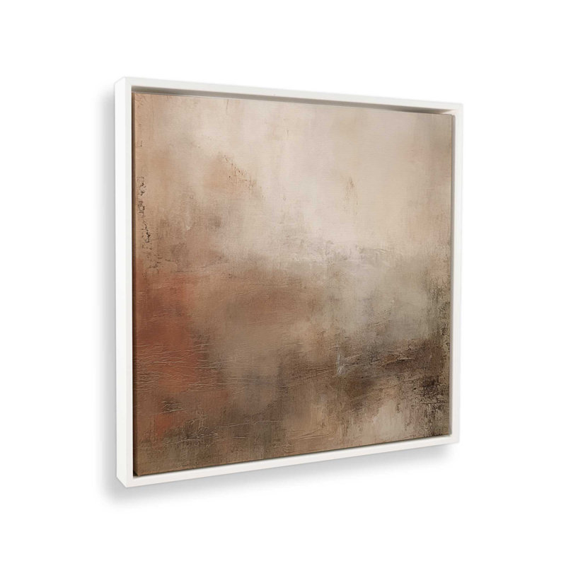 «Russet Mist D dépliant», reproduction sur toile dans un cadre en chrome poli, Cadre flottant blanc opaque