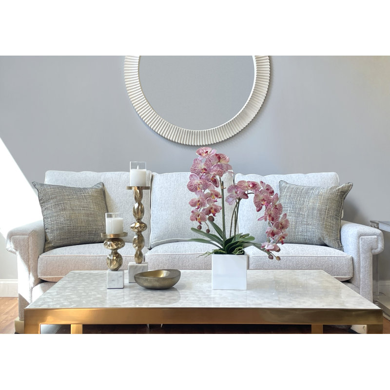 Orchid Arrangement in Square Fiberstone Pot, Pink