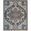 Gray Hand-Knotted Wool Framed Medallion Geometric Modern Contemporary Carpet Rug-1627463152