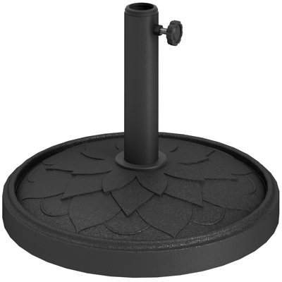 Base de parasol ronde pour patio, support de parasol en résine 26 lb, noir