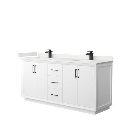Strada 72'' Double Bathroom Vanity with Quartz Top