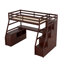 Lit mezzanine avec 7 tiroirs, 2 tablettes et un bureau-486606144