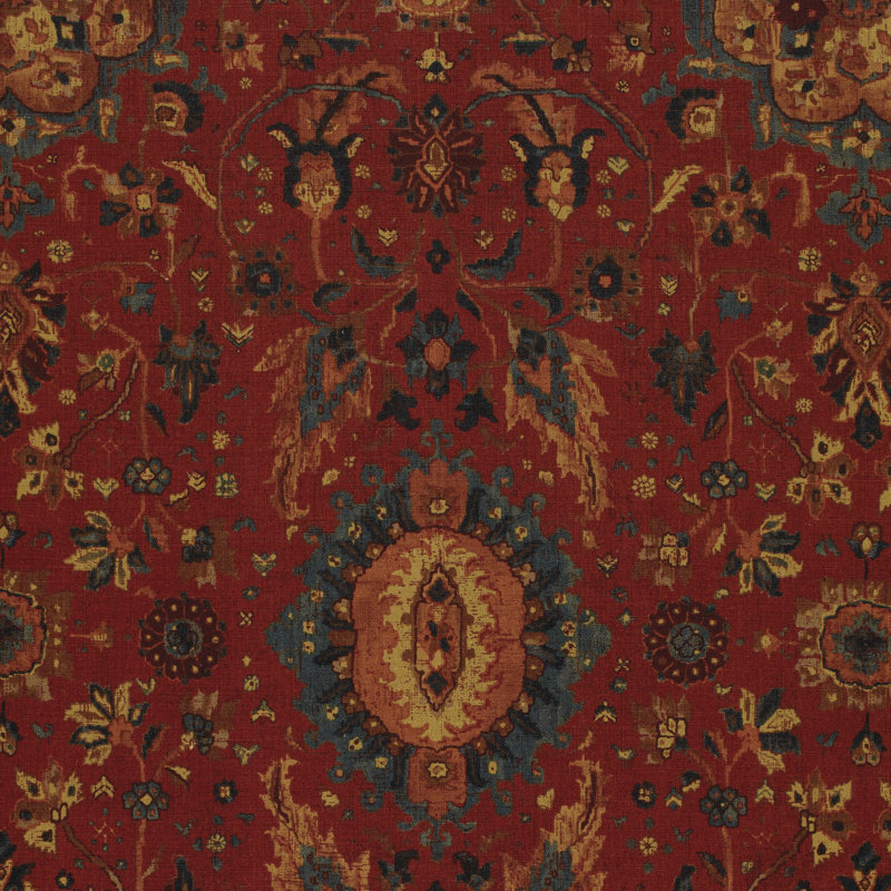 Jahanara Carpet Fabric, Turkish Red