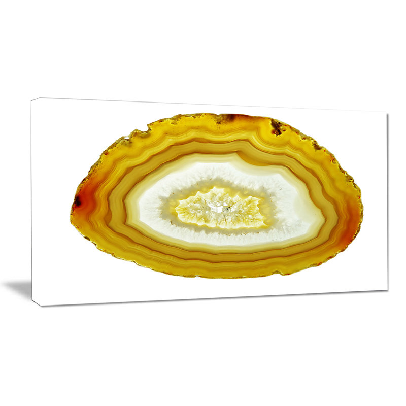 « yellow agate avec cristal géologique », impression sur toile tendue, H 16 po x l 32 po
