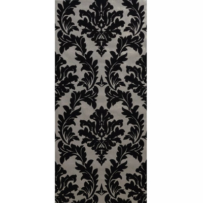 Flocage de revêtements muraux en velours damassé victorien beige
