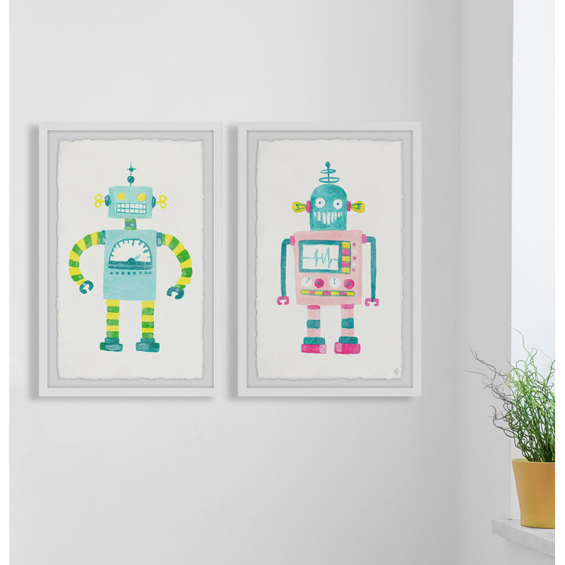 Geoffrey «Robot», ensemble de 2 pièces, reproduction encadrée, H 36 po x l 24 po x P 1,5 po