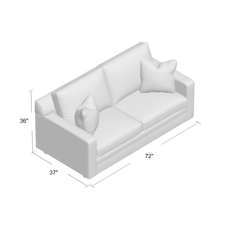 Aukai Upholstered 72'' Sofa, Canvas Navy Sunbrella® Canvas