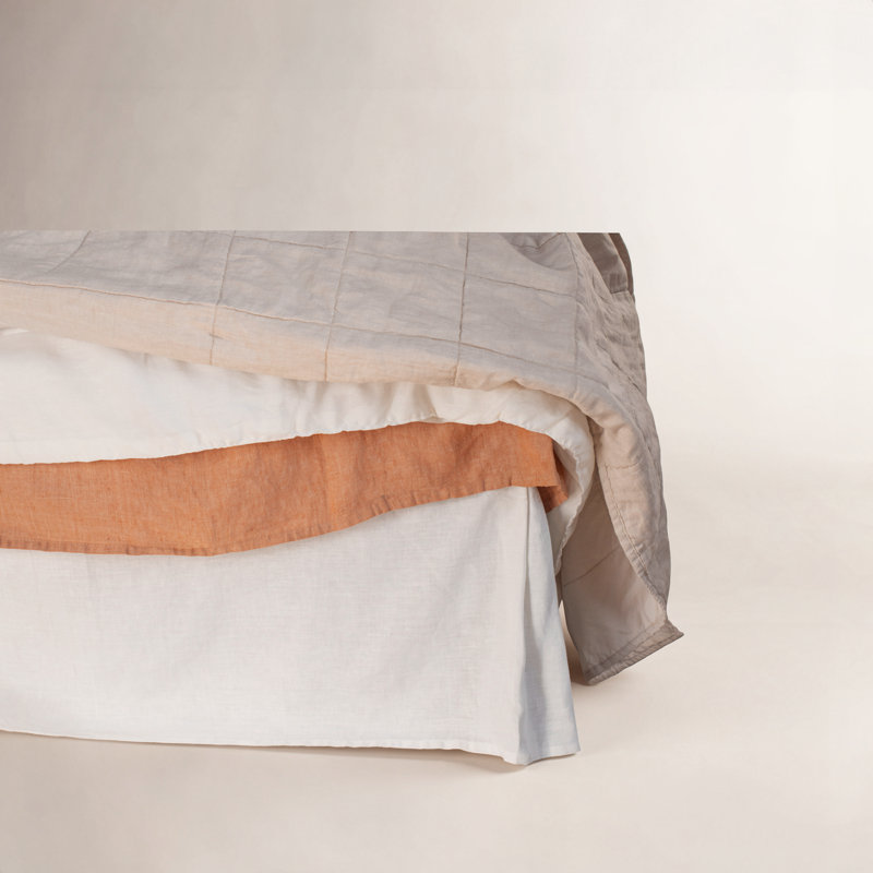 100% French Linen Bedskirt, Queen, Cream