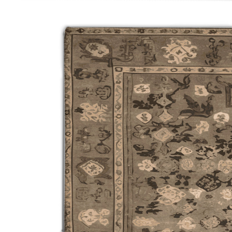 French Gray Indoor and Outdoor Area Rug, Rectangle 2' x 3'