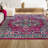 Lathan Bohemian FLAIR Boho Vintage Medallion Pink/Ivory Rug-1158712781