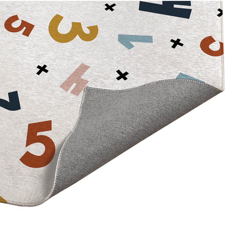 Numbers Indoor Doormat, White/Pink/Gold/Blue, 36" W x 60" L