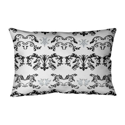 Damask Faux Fur Reversible Pillow Cover