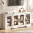  66" W Modern Sideboard Buffet Cabinet with Glass Doors & Adjustable Shelves-1455844347