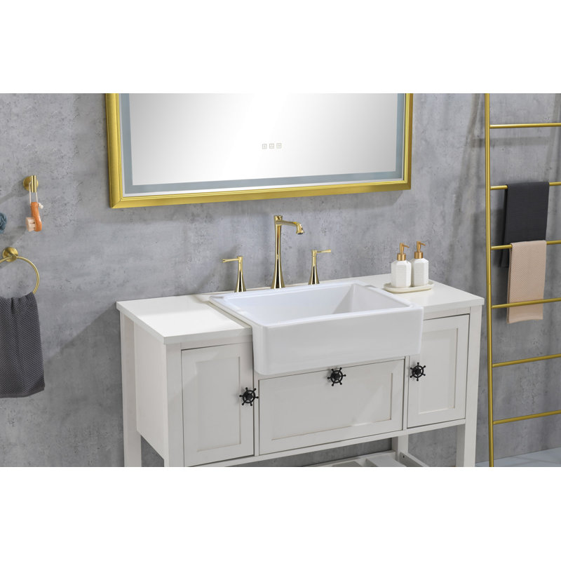 42 In. W X24 In. H Oversized Rectangular Framed LED Mirror Anti-Fog Dimmable Wall Mount Bathroom Vanity Mirror