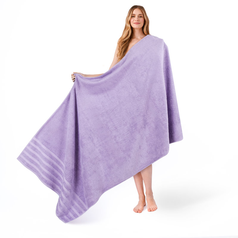 Grand drap de bain 100% coton 35 x 70 Darcelle, Lilas, 1