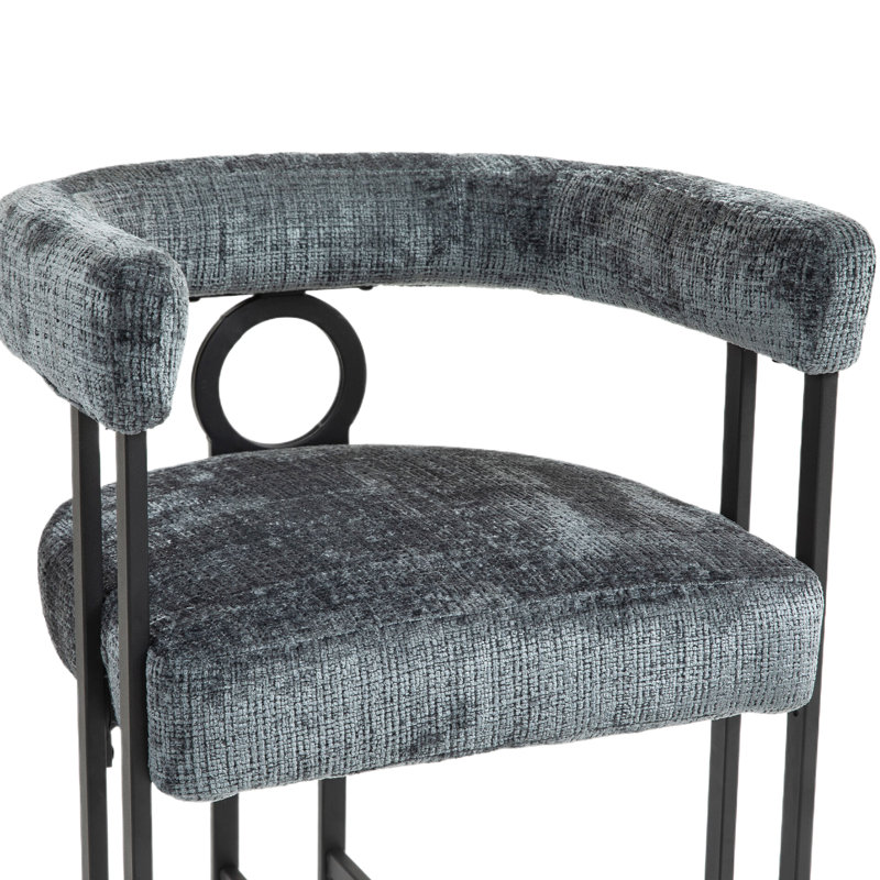 Chaises de bar modernes à coussins épais, Gris