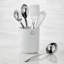 Hestan Provisions 6Pc Deluxe Tool Set: Porcelain Bain Marie, Stainless Steel Solid Spoon, Ladle Pasta Fork, Turner/Spatula, French Whisk
