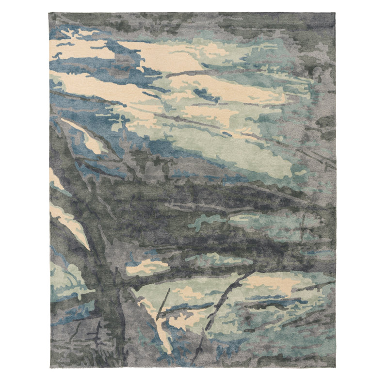 Tapis en laine / tencel touffeté à la main Nouvelle-Zélande, 7'9" x 9'9"