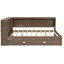 Lit de jour de couleur bois antique avec port, DEL, lit gigogne - attrait moderne, rangement fonctionnel et caractéristique-744226297