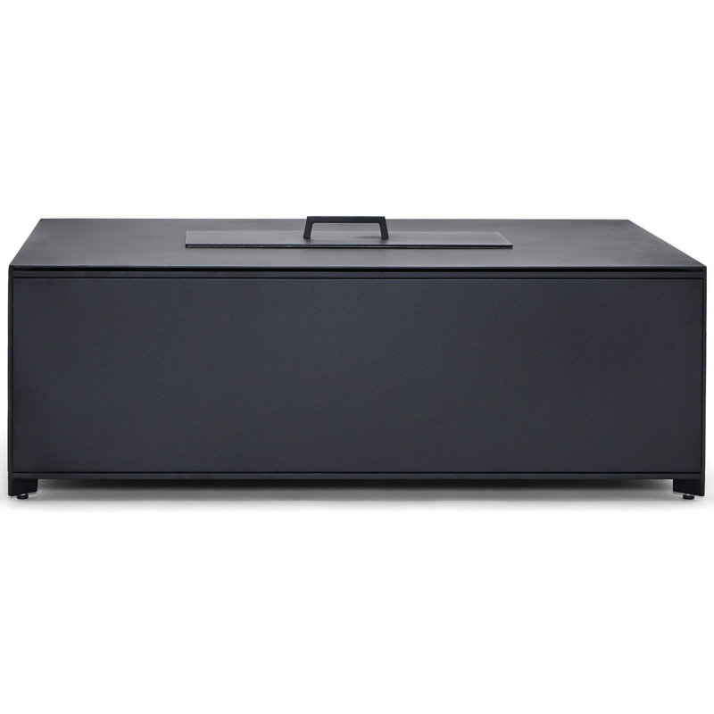 Table basse rectangulaire, Noir texturé