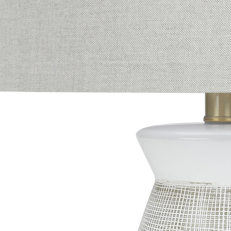 Lighting, H 27 po, lampe de table, céramique, abat-jour, contemporain, Gris, Gris