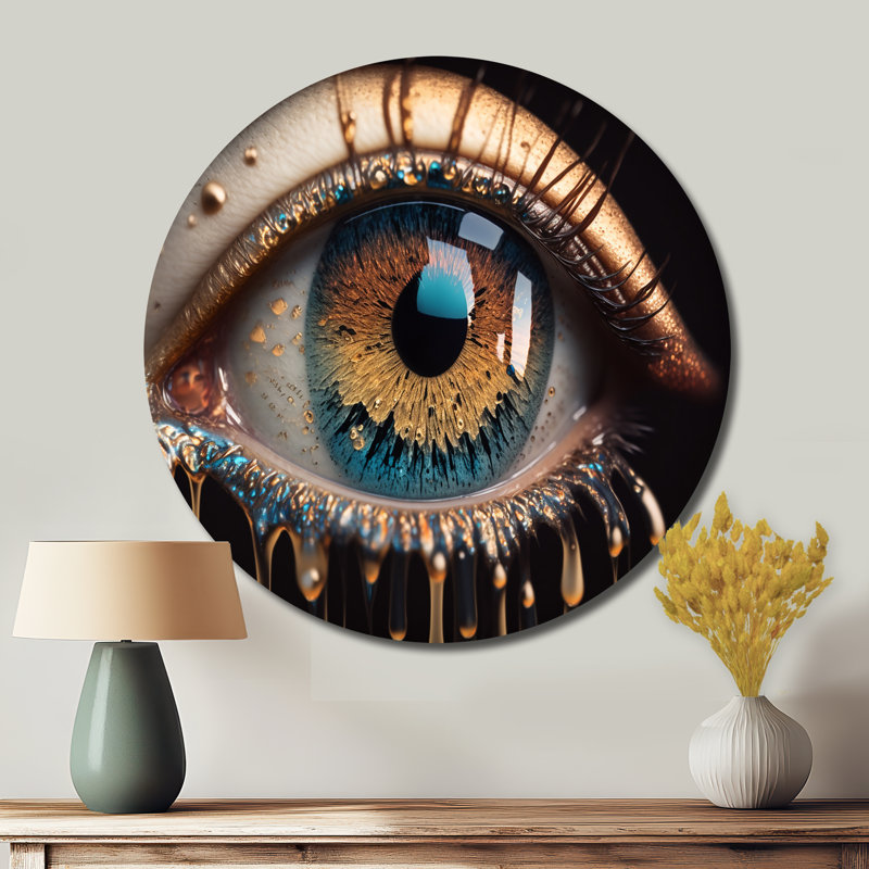 Œil coloré III - mode ronde, art en métal, H 29 po x l 29 po