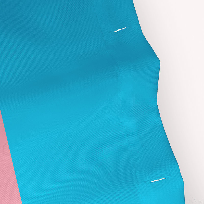 Rideau de douche durable en polyester, Bleu / blanc / rose
