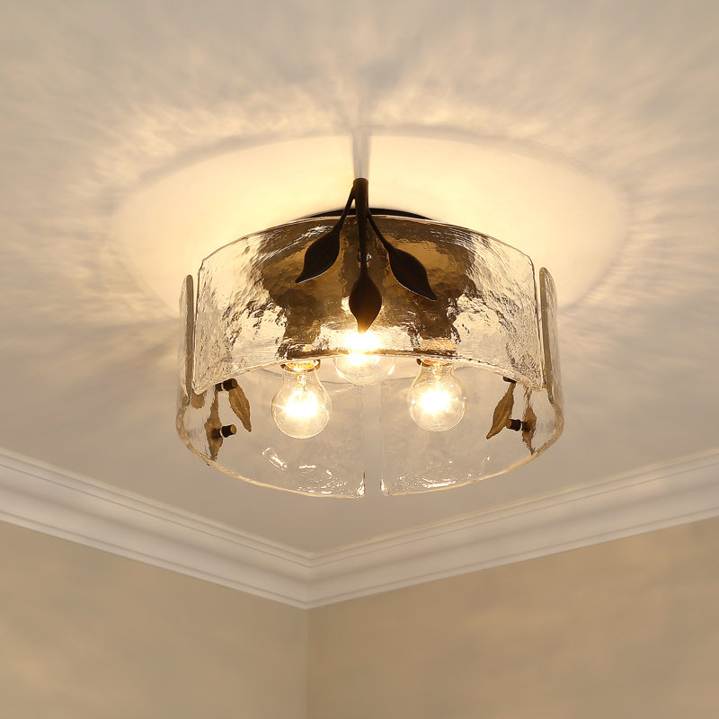 Andries Glass Flush Mount, Black
