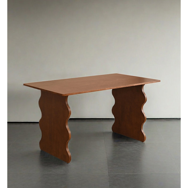 Modern and simple rectangular solid wood dining table, 29.92"H x 31.5"W x 62.99"L, Brown