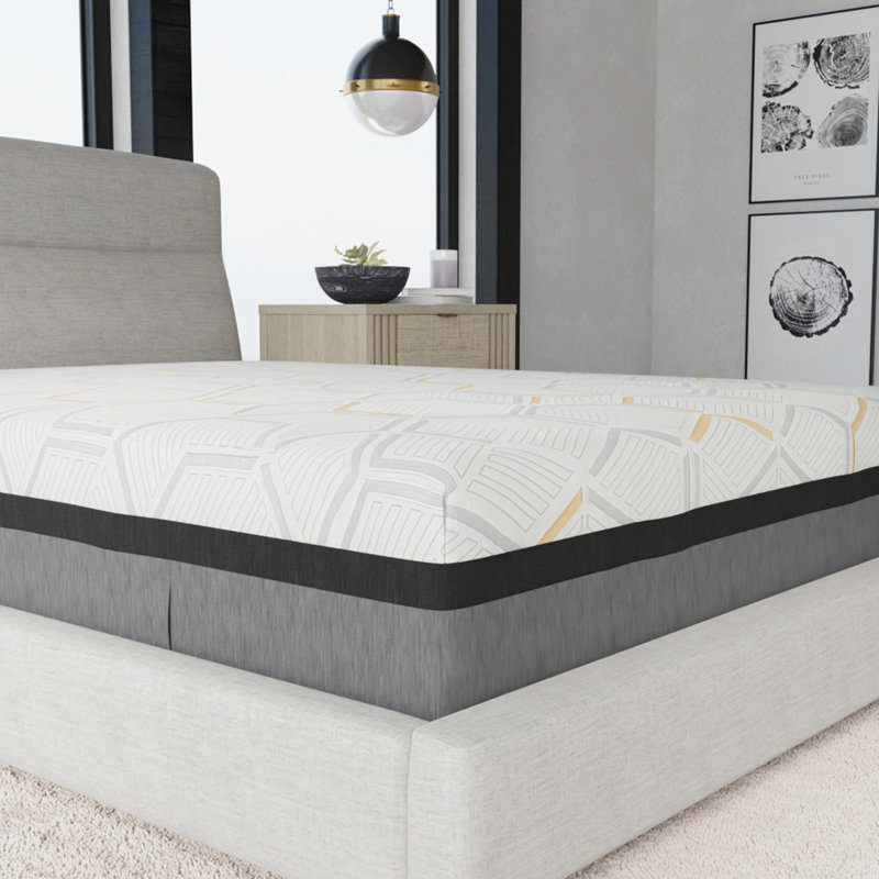 Matelas en mousse à mémoire de forme 14 po avec gel de cuivre et support de couchage latéral rafraîchissant - Durée de vie accrue