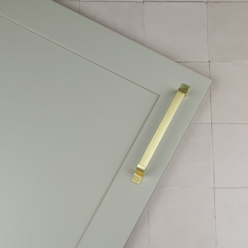 Strap Style Bar Handles in Multiple Finishes, Brushed Brass, 160mm