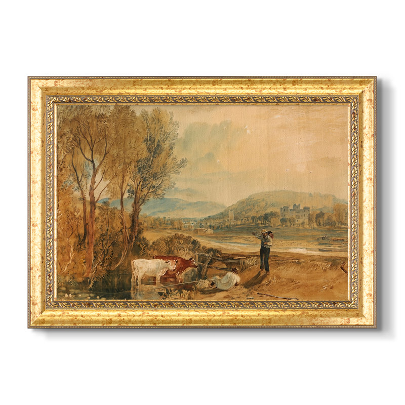 Château de Lulworth, Dorset, v. 1820-J.M.W. Turner - Toile encadrée sur mesure, 20x28 INNER SIZE, Framed Canvas