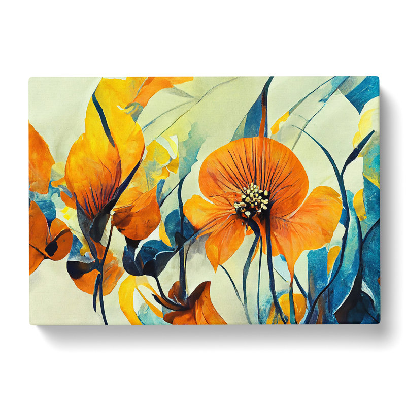 Modern Abstract Flowers Vol.2 - Wrapped Canvas, 35cm H x 50cm W x 3cm D