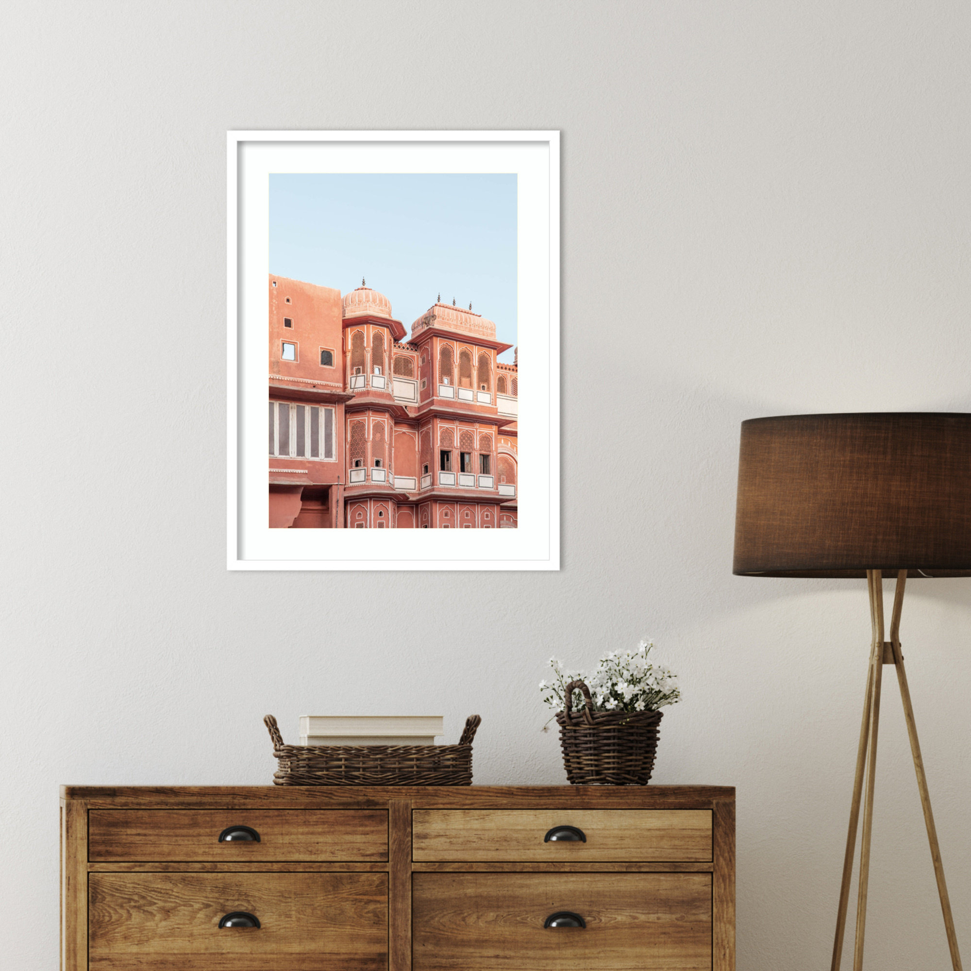 Palace by Shot by Clint Wood Framed Wall Art Print, 33" H x 25" W, White