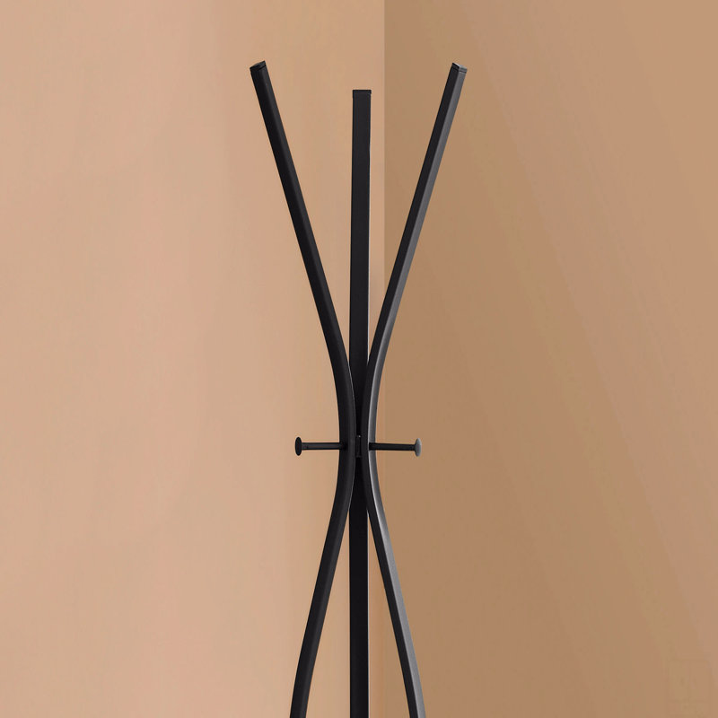 Coat Rack, Hall Tree, Free Standing, 3 Hooks, Entryway, 72"H