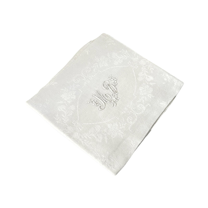 1920s French linen MB Monogram Dinner Napkins