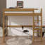 Lit mezzanine simple avec bureau intégré, lit mezzanine rembourré en tissu molletonné