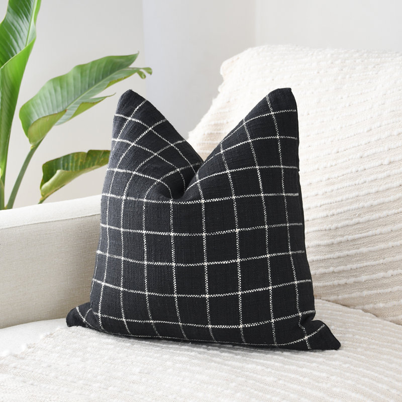 Black & White Checkered Pillow Cover