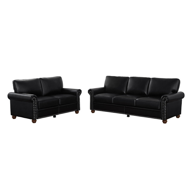 Canapé de salon avec canapé de rangement modulaire 2 + 3, Noir, Noir