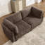 Canapé d'angle modulaire deux places en chenille à détails froncés, mousse haute densité, coussins de dossier épais en forme de L, montage facile, pour salon et chambre.