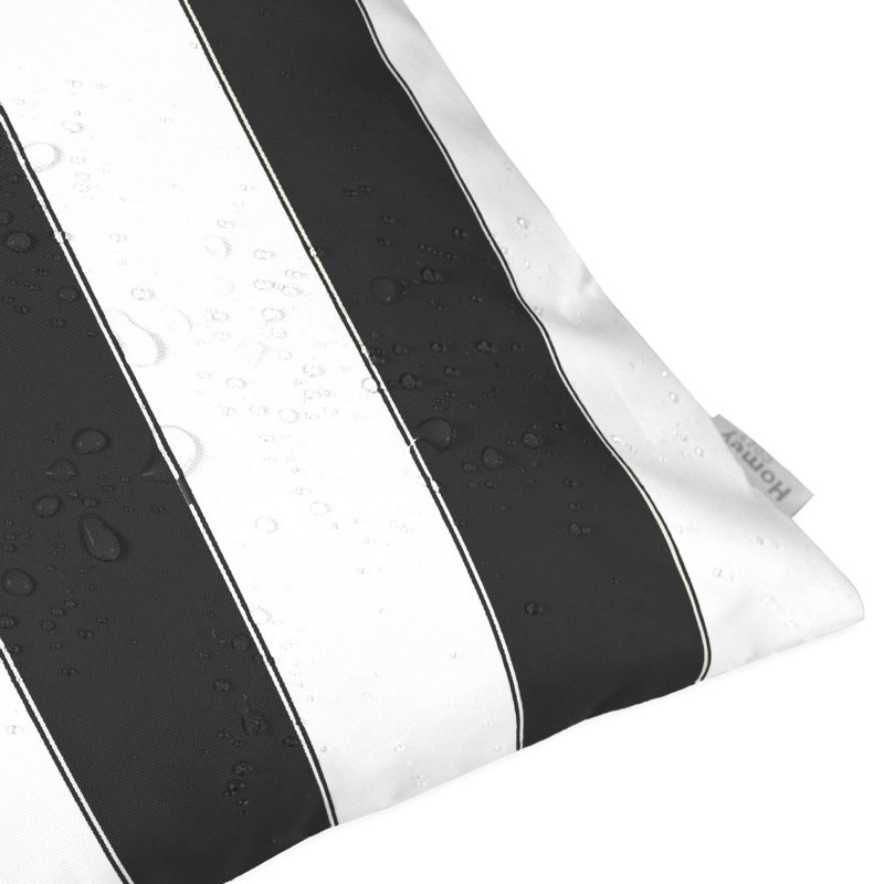 Josephine Striped Outdoor Reversible Throw Pillow, Black, 18" x 18"