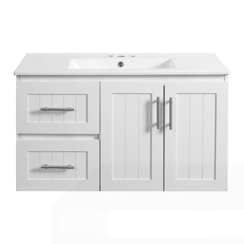 Meuble-lavabo mural 36 po, Blanc
