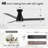 Vaczon 48" Flush Mount Smart Dimmable LED Ceiling Fan, APP and Remote Control, 3 Colors Lights, Double-Sided Wood Baldes, Timer