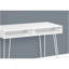 Bureau d'ordinateur, bureau personnel, ordinateur portable, installation à gauche, à droite, tiroirs de rangement, L 40 po, travail, stratifié blanc, métal blanc, contemporain, moderne-1362649101