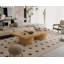 Table basse 34,6 po carrée avec plateau épais et base cylindrique élégante-881027641